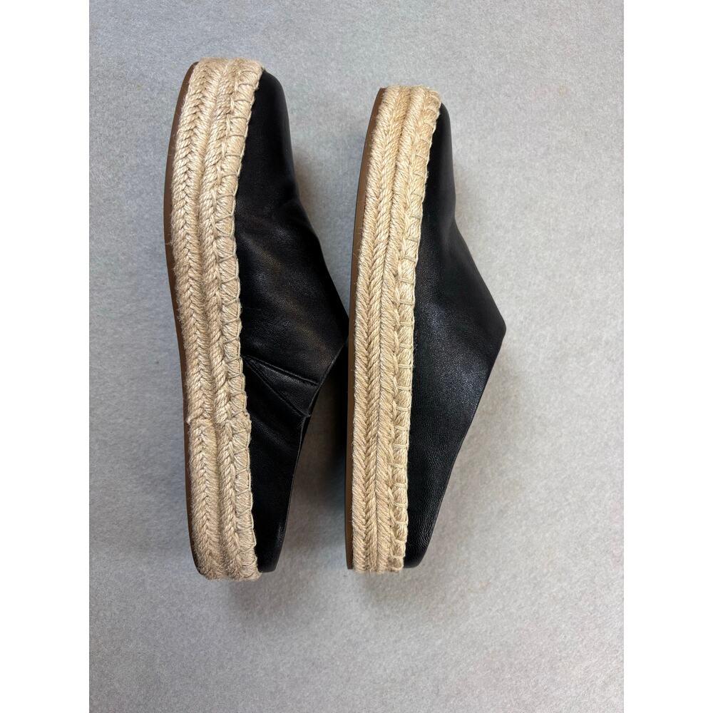 Vince‎ Ulla black leather mule slip-on espadrille platform clog 9.5 transitional - Picture 9 of 10